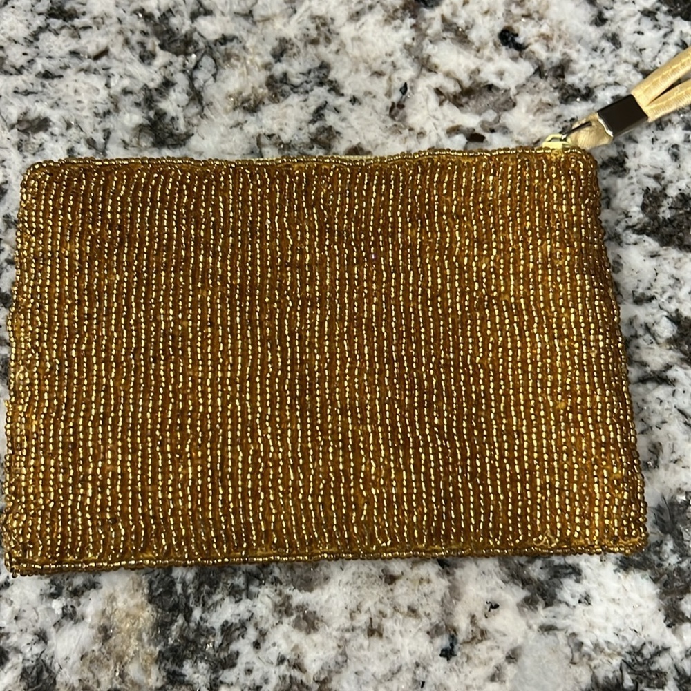 Vintage Angel Purse Beaded Ermo Wristlet Bag Coin Gold Christmas Holiday - Picture 5 of 10